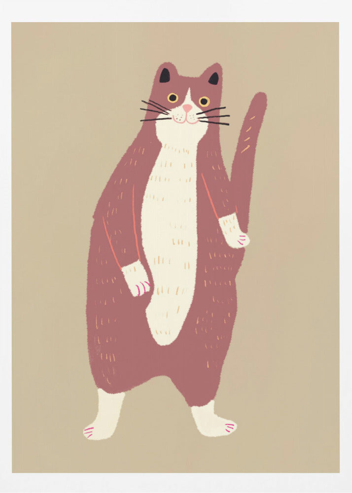 Brown and white cat - Poster / Art Print