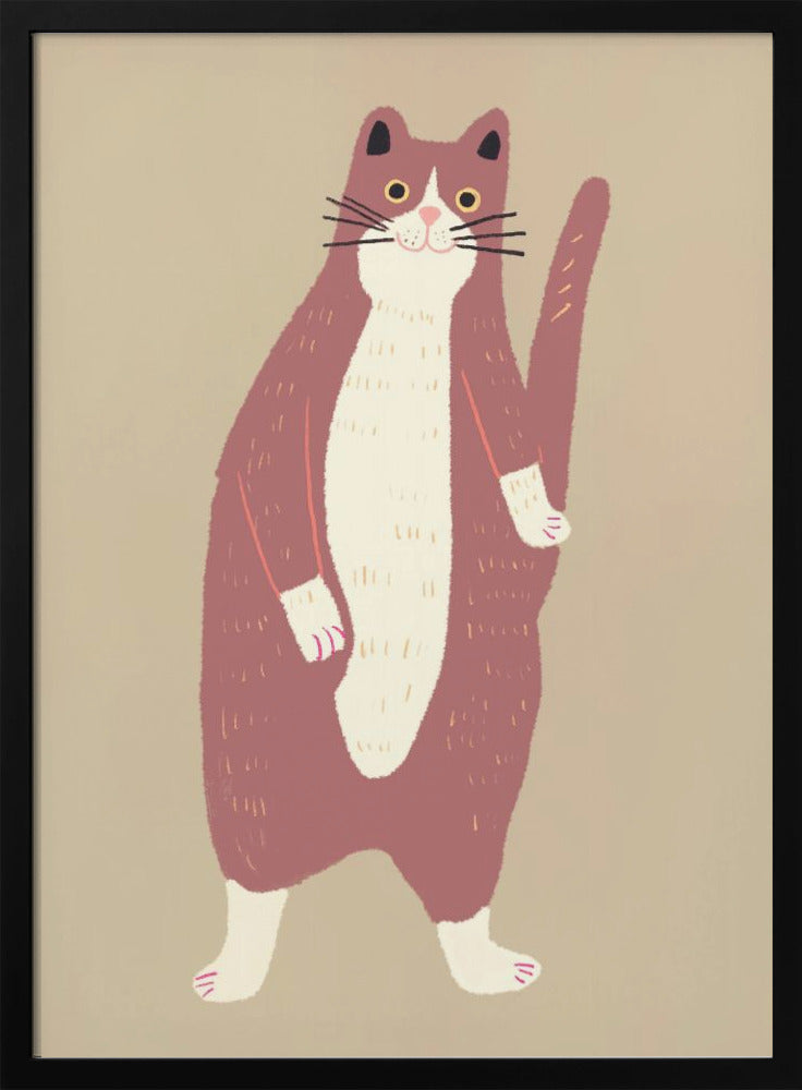 Brown and white cat - Poster / Art Print