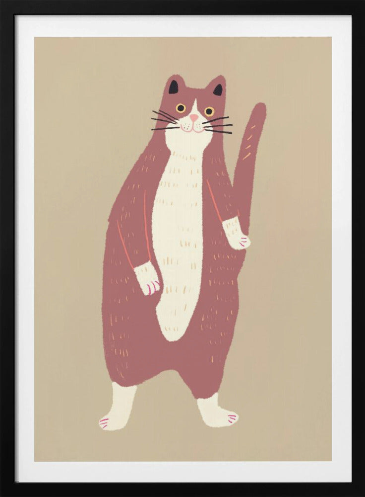Brown and white cat - Poster / Art Print