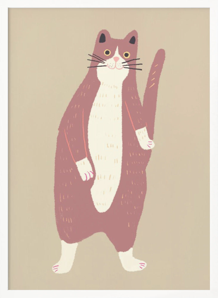 Brown and white cat - Poster / Art Print