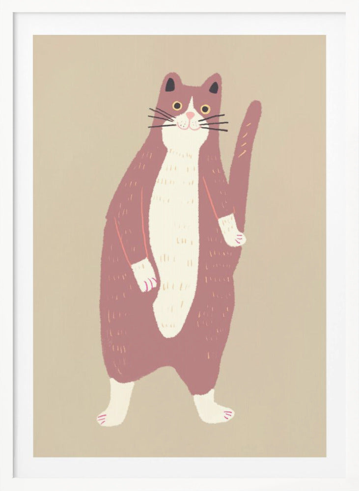 Brown and white cat - Poster / Art Print