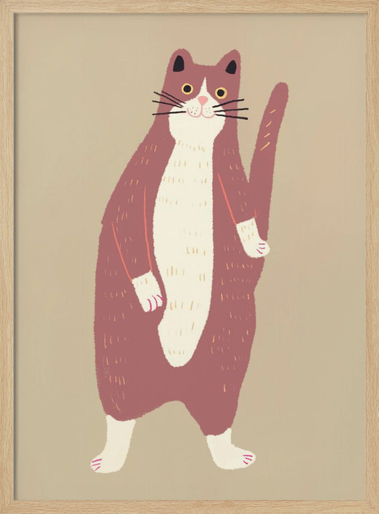 Brown and white cat - Poster / Art Print