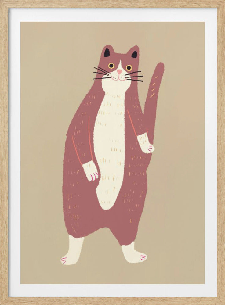 Brown and white cat - Poster / Art Print