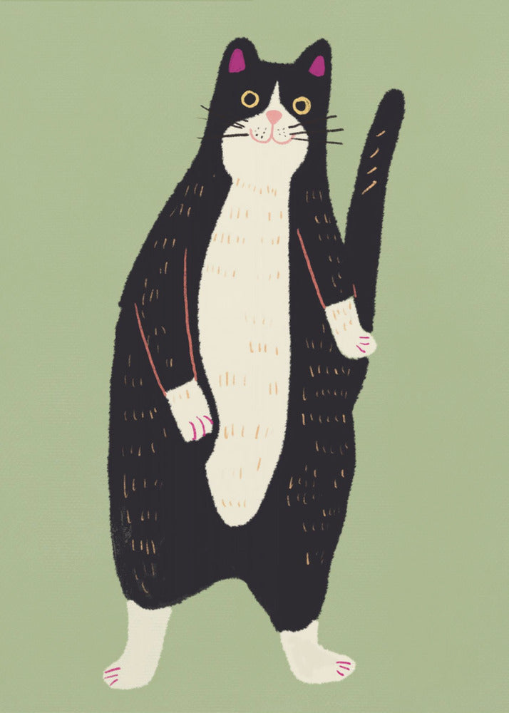 Black and white cat 02 - Poster / Art Print