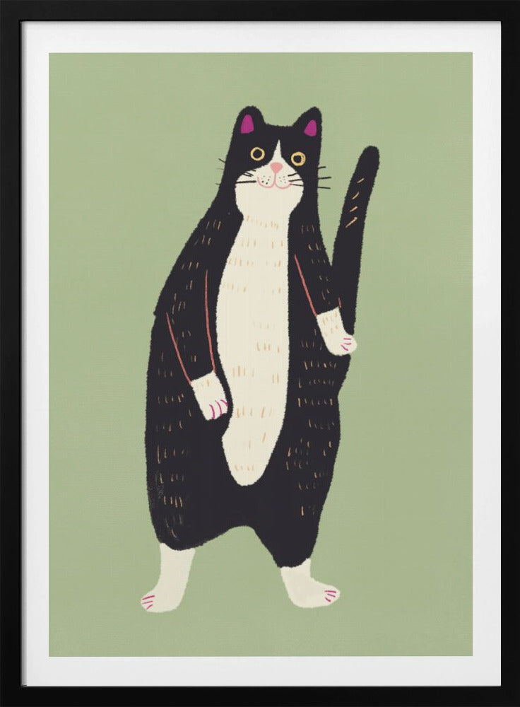 Black and white cat 02 - Poster / Art Print