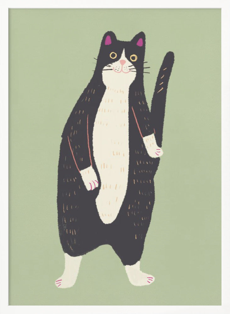 Black and white cat 02 - Poster / Art Print