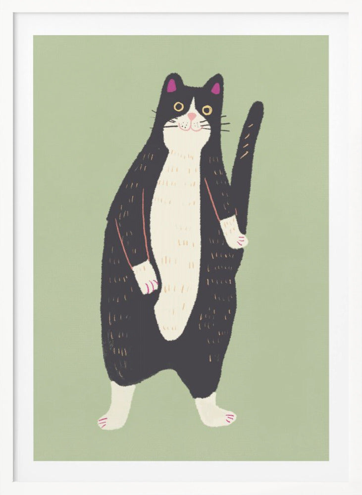 Black and white cat 02 - Poster / Art Print
