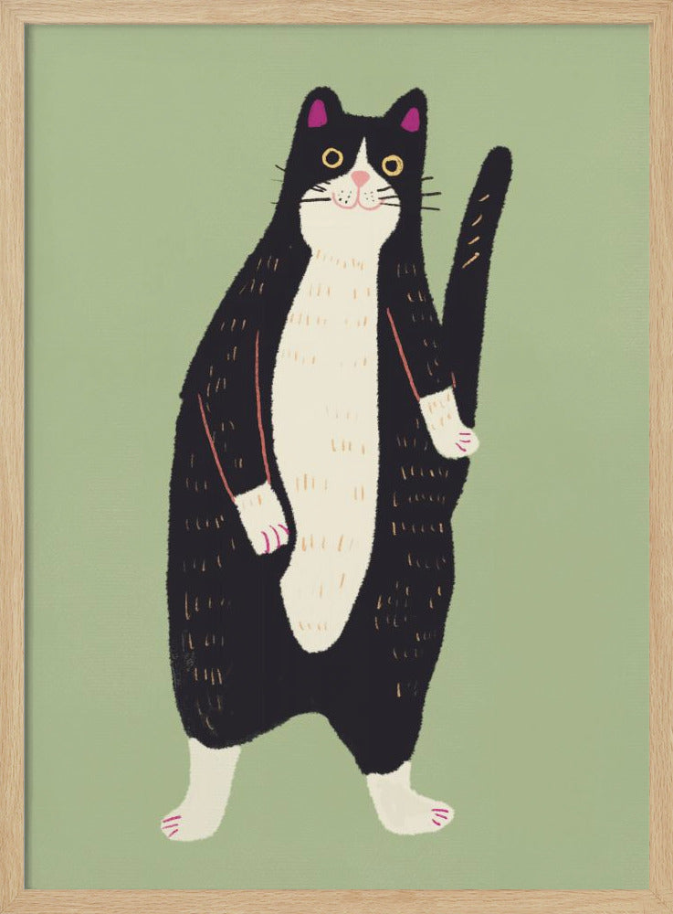 Black and white cat 02 - Poster / Art Print