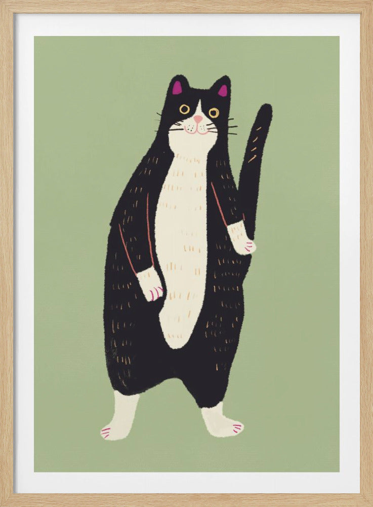 Black and white cat 02 - Poster / Art Print