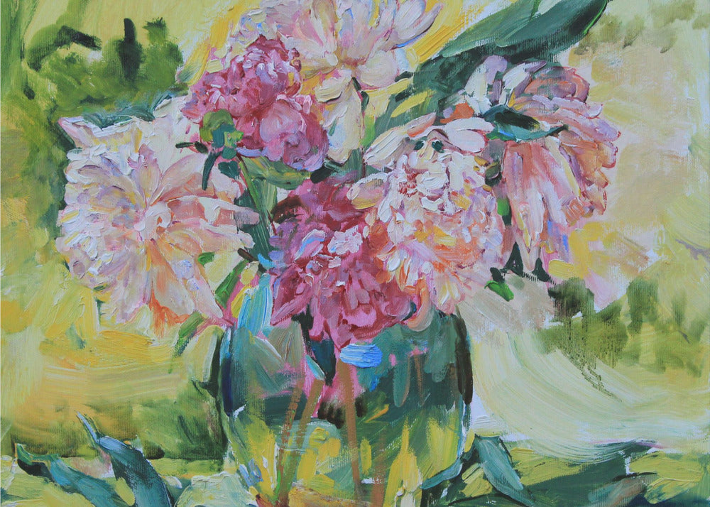 Peonies in a vase - Poster / Art Print