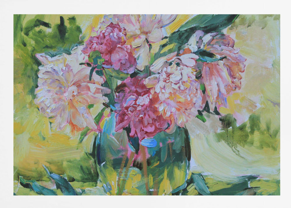 Peonies in a vase - Poster / Art Print