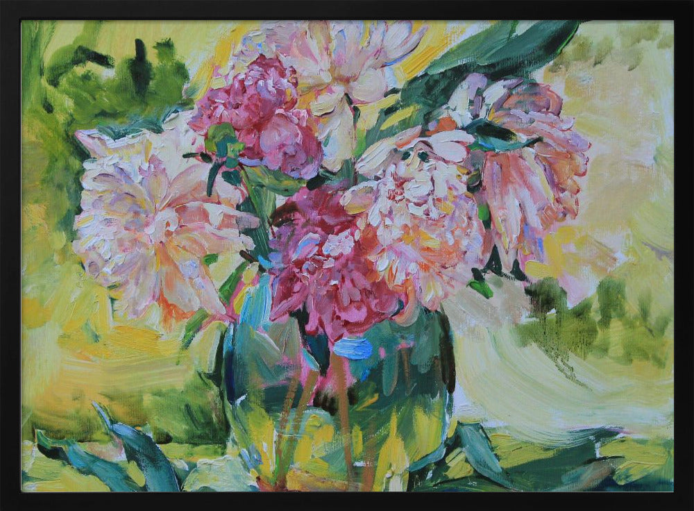 Peonies in a vase - Poster / Art Print