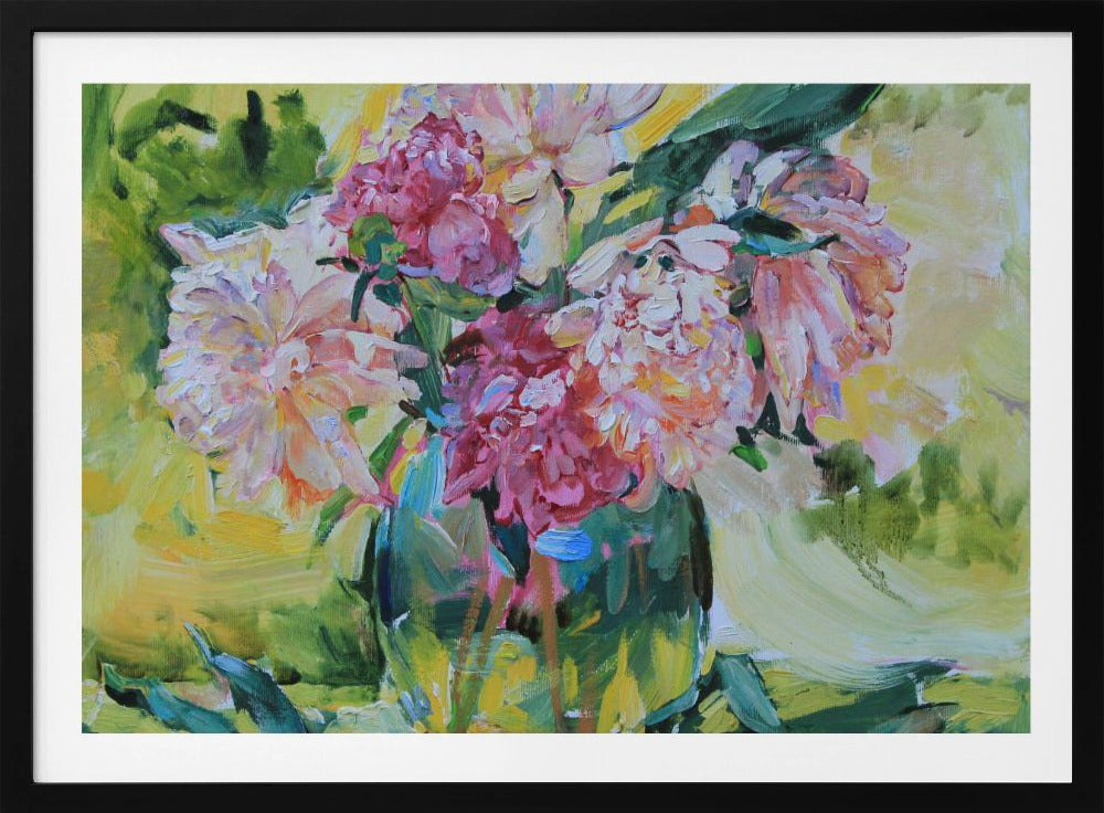 Peonies in a vase - Poster / Art Print