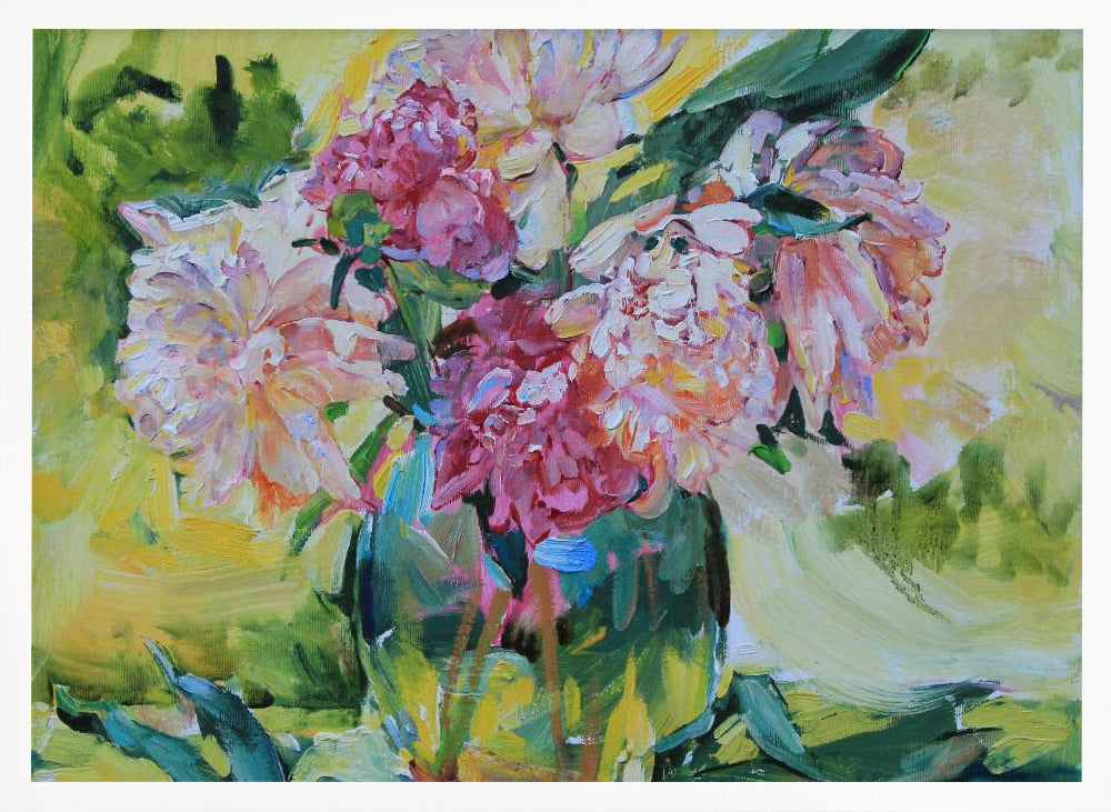 Peonies in a vase - Poster / Art Print