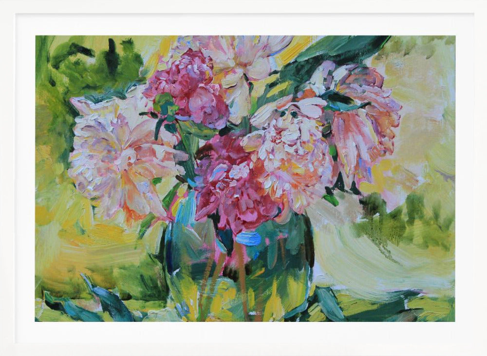 Peonies in a vase - Poster / Art Print