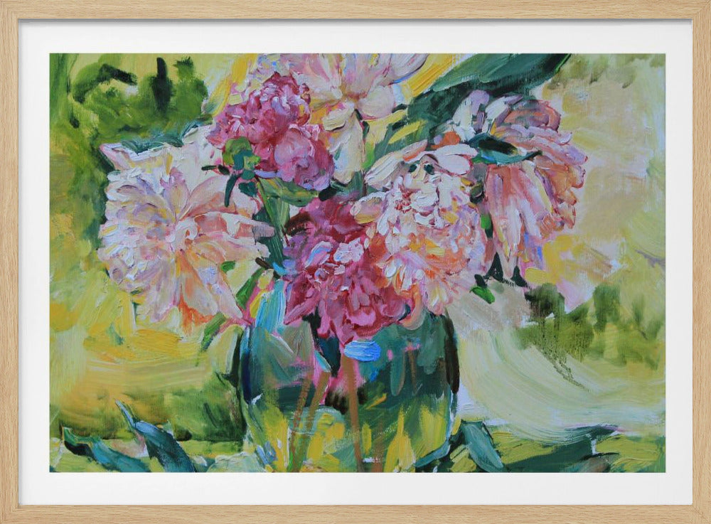 Peonies in a vase - Poster / Art Print