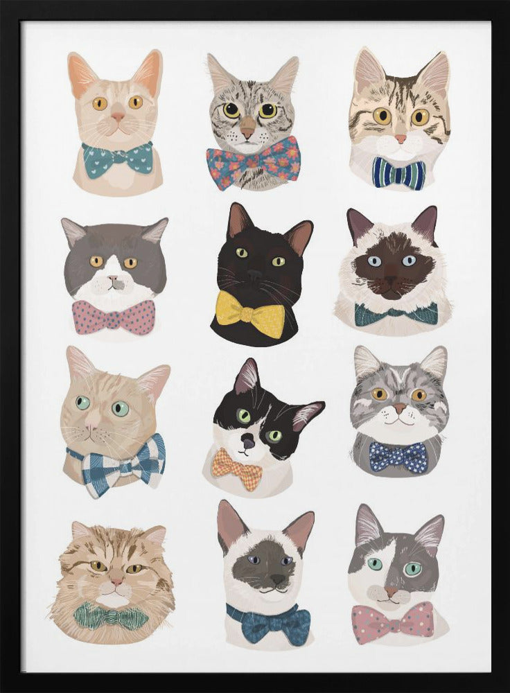 Cats In Bow Tie - Poster / Art Print