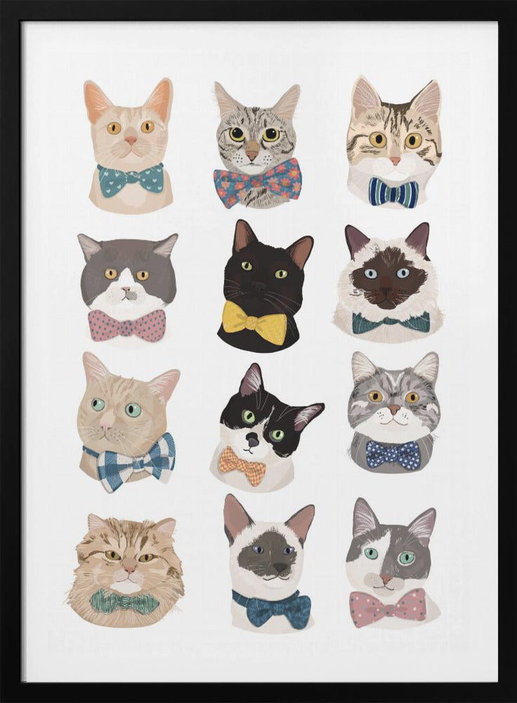 Cats In Bow Tie - Poster / Art Print