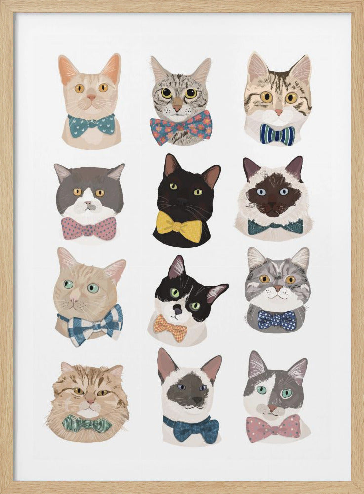 Cats In Bow Tie - Poster / Art Print
