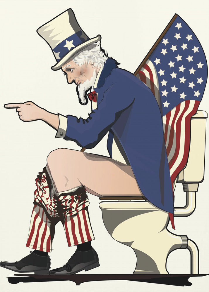 Uncle Sam On the Toilet - Poster / Art Print