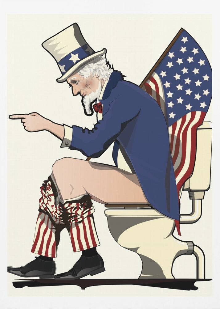 Uncle Sam On the Toilet - Poster / Art Print