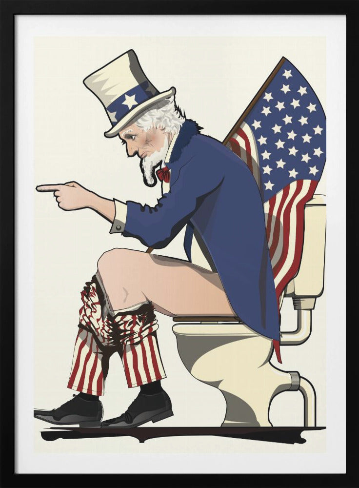 Uncle Sam On the Toilet - Poster / Art Print