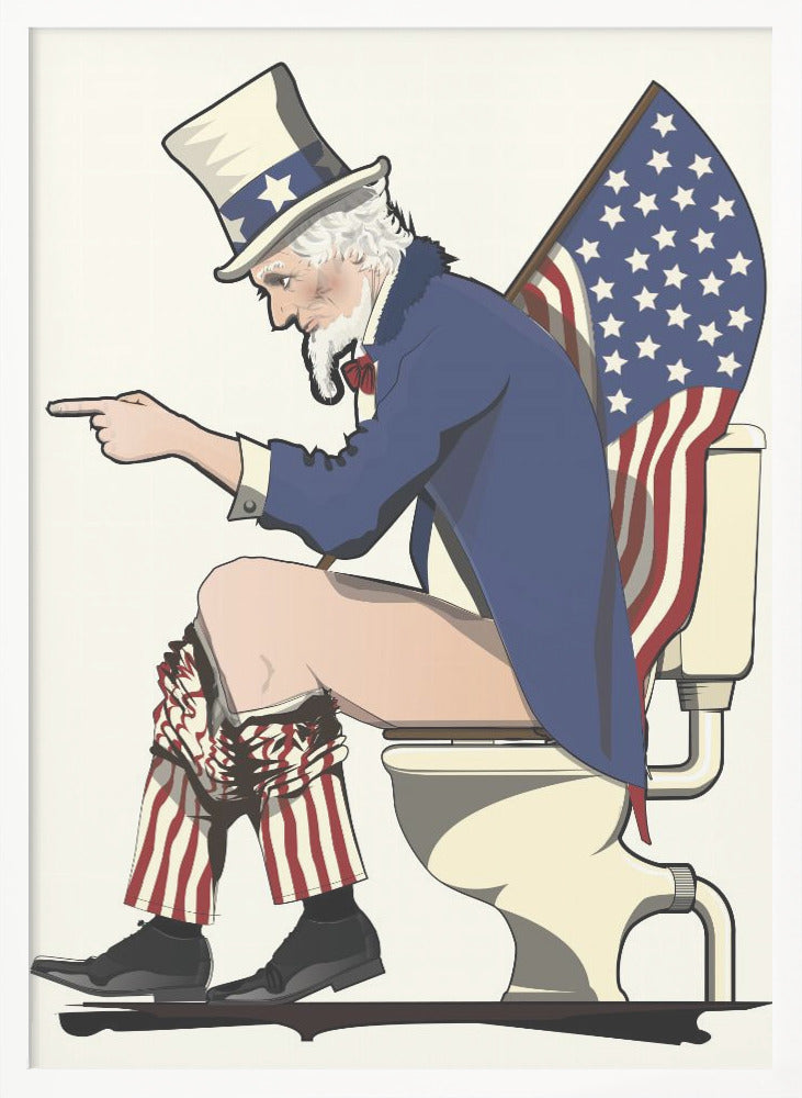 Uncle Sam On the Toilet - Poster / Art Print