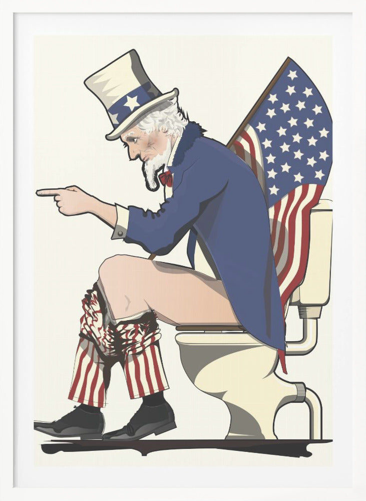 Uncle Sam On the Toilet - Poster / Art Print