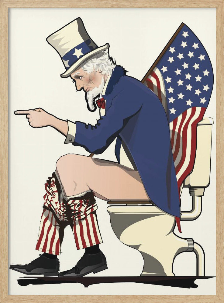 Uncle Sam On the Toilet - Poster / Art Print