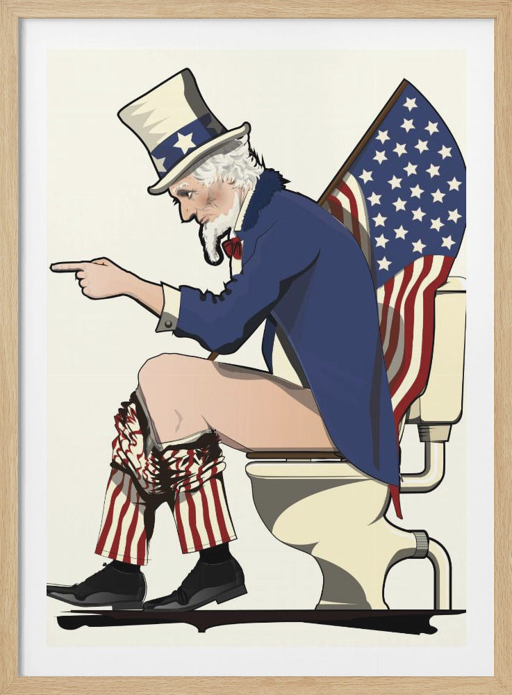 Uncle Sam On the Toilet - Poster / Art Print