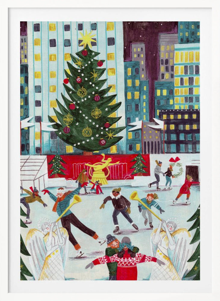 Ice skating at Rockefeller center - Poster / Art Print