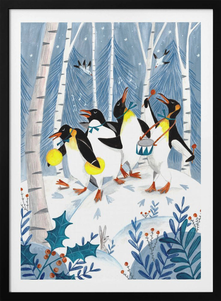 Penguins make music in the forest - Poster / Art Print