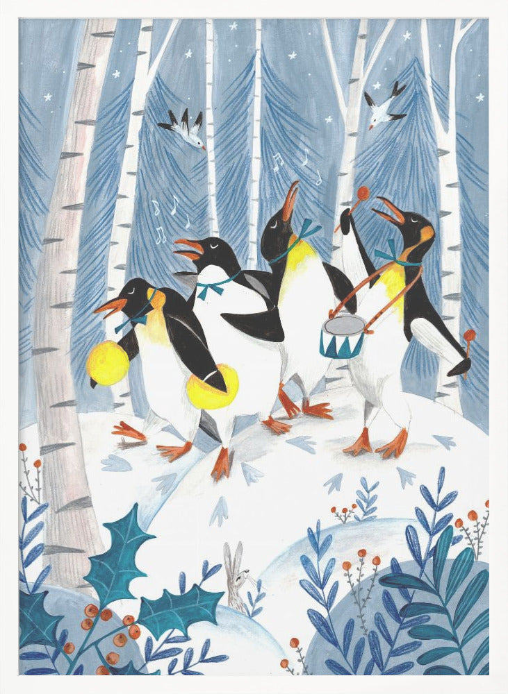 Penguins make music in the forest - Poster / Art Print