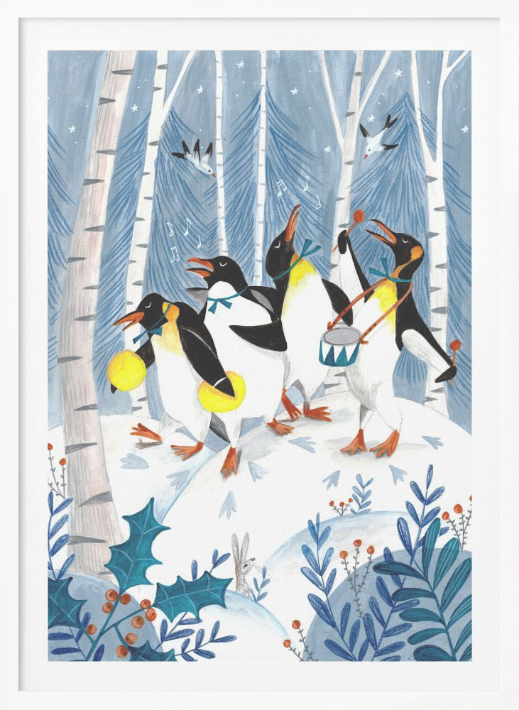 Penguins make music in the forest - Poster / Art Print