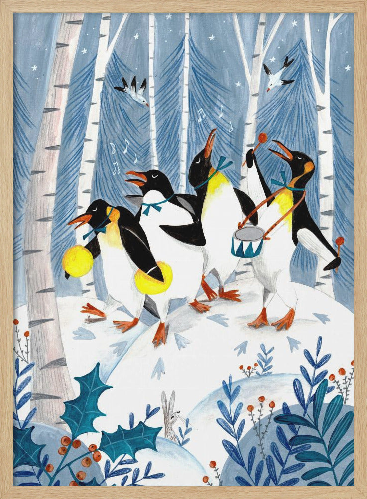 Penguins make music in the forest - Poster / Art Print