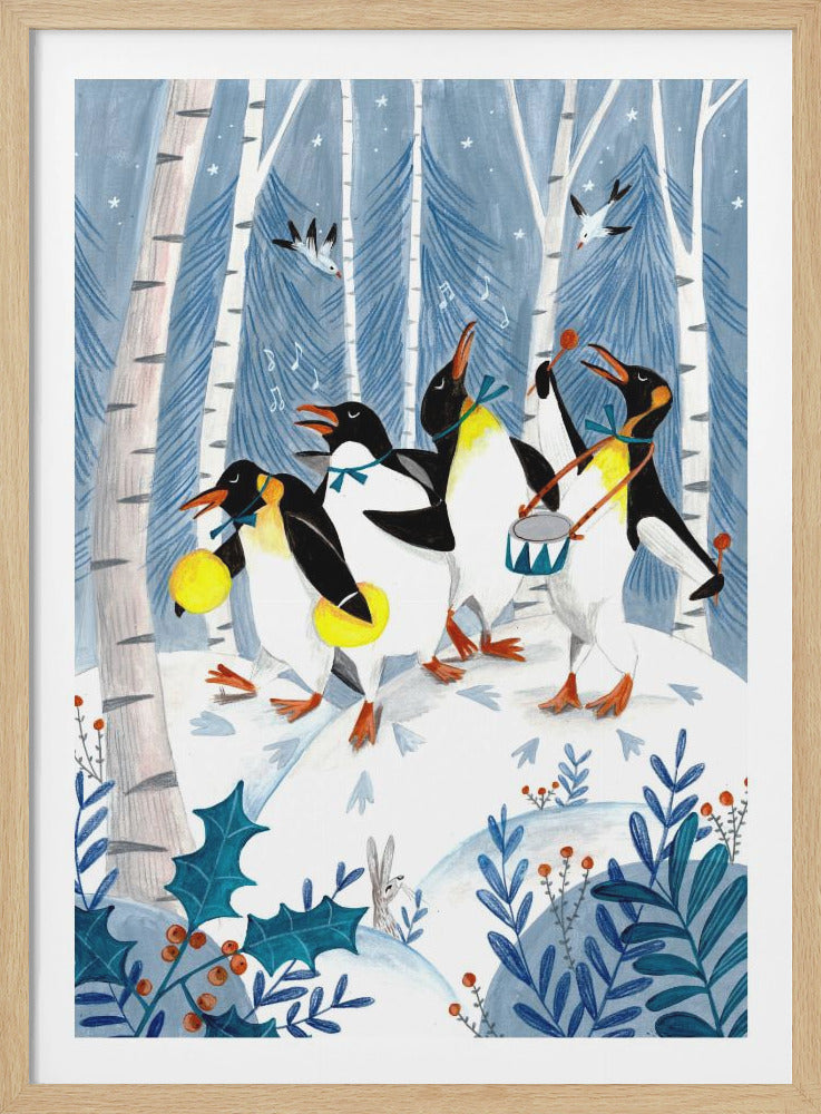 Penguins make music in the forest - Poster / Art Print
