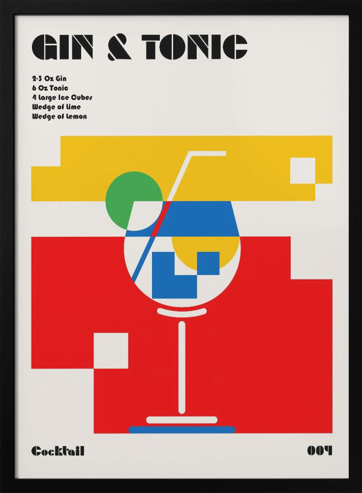 Gin & Tonic Bauhaus Cocktail - Poster / Art Print