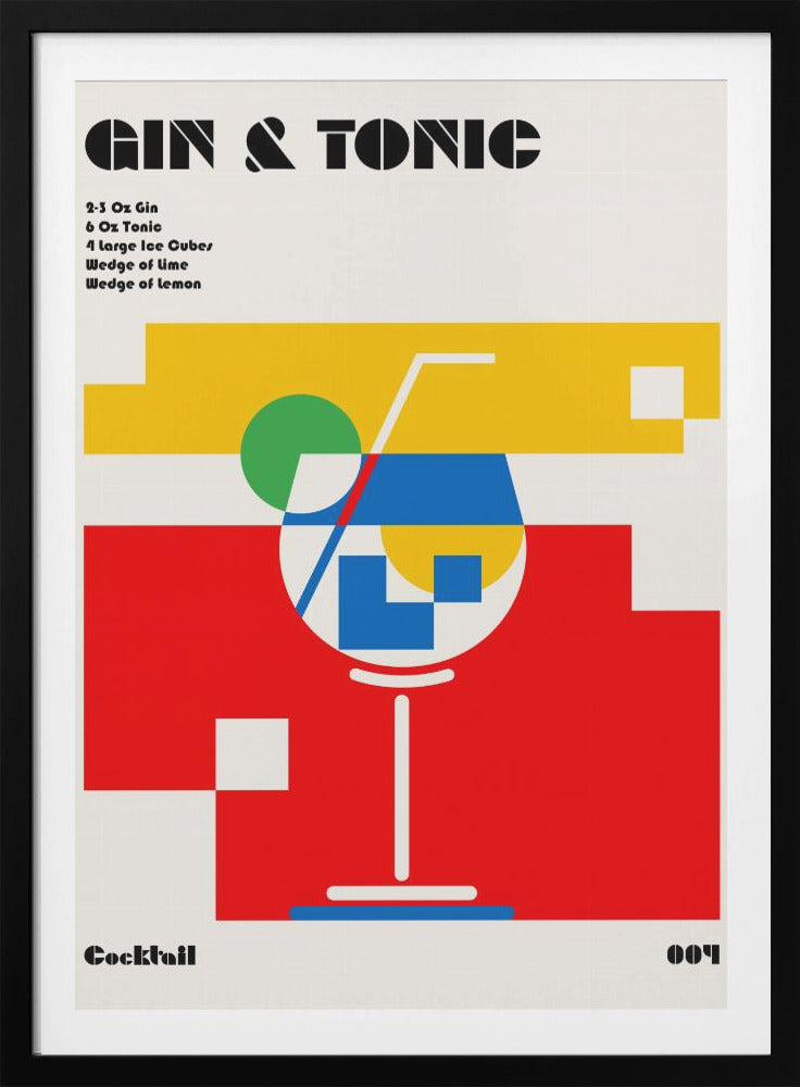 Gin & Tonic Bauhaus Cocktail - Poster / Art Print