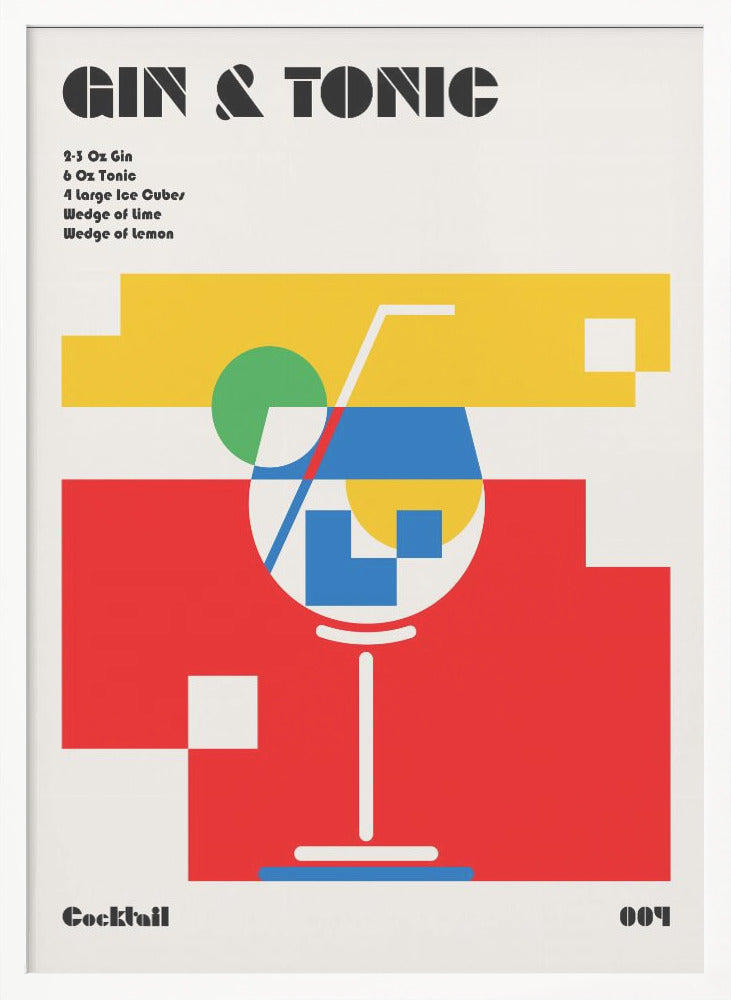 Gin & Tonic Bauhaus Cocktail - Poster / Art Print