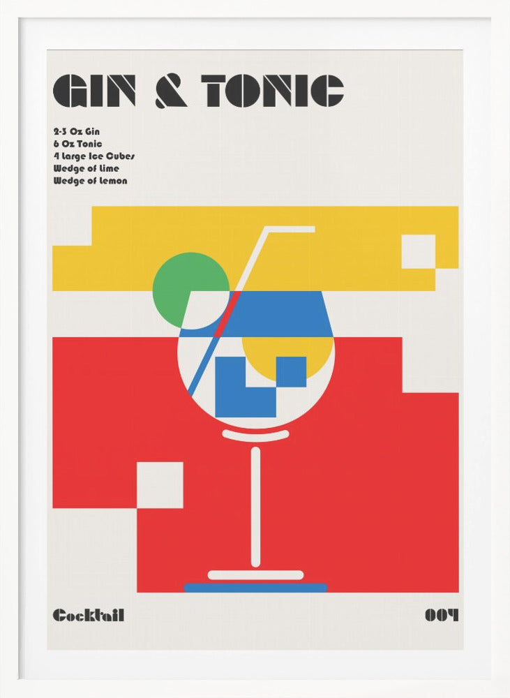 Gin & Tonic Bauhaus Cocktail - Poster / Art Print