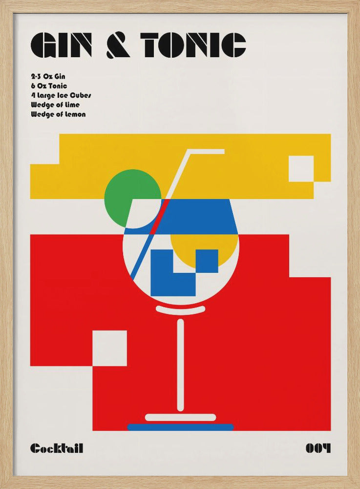 Gin & Tonic Bauhaus Cocktail - Poster / Art Print