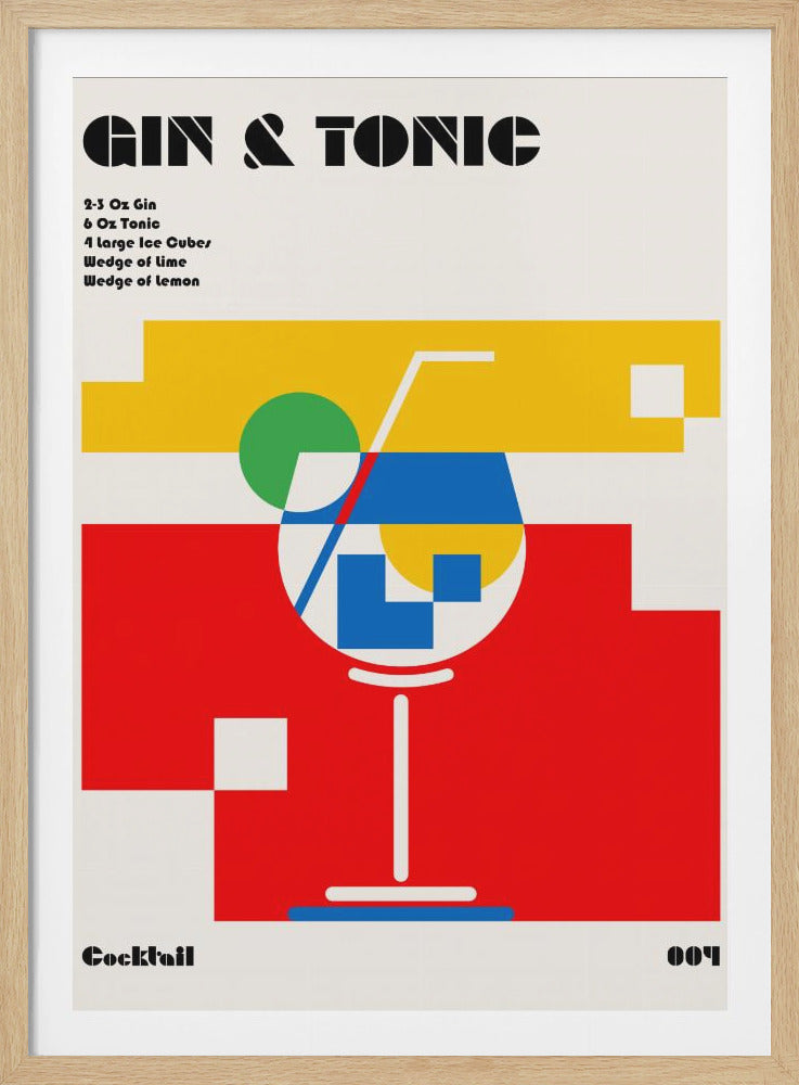 Gin & Tonic Bauhaus Cocktail - Poster / Art Print