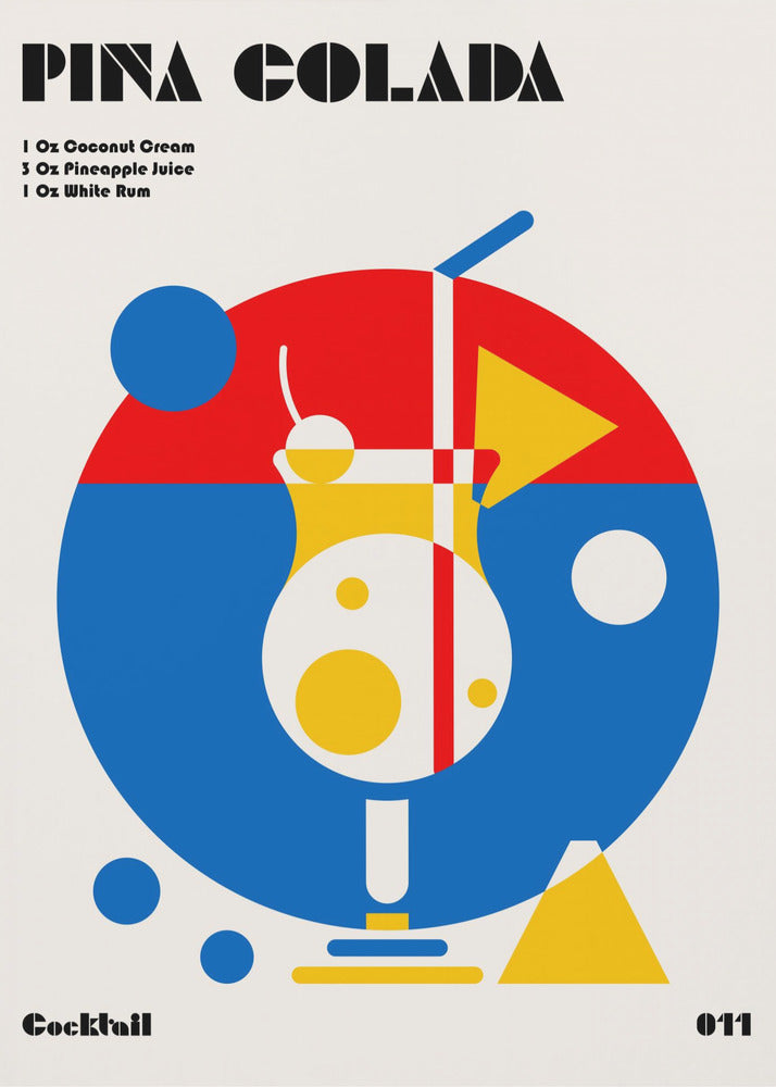 Pina Colada Bauhaus Cocktail - Poster / Art Print