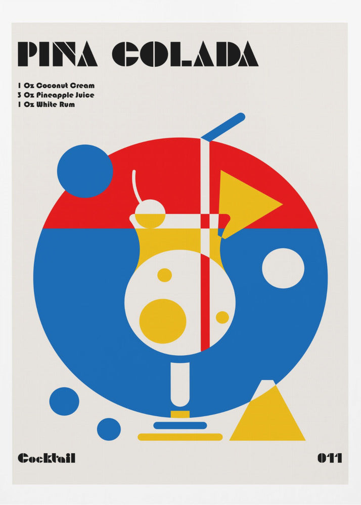 Pina Colada Bauhaus Cocktail - Poster / Art Print
