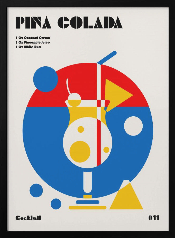 Pina Colada Bauhaus Cocktail - Poster / Art Print