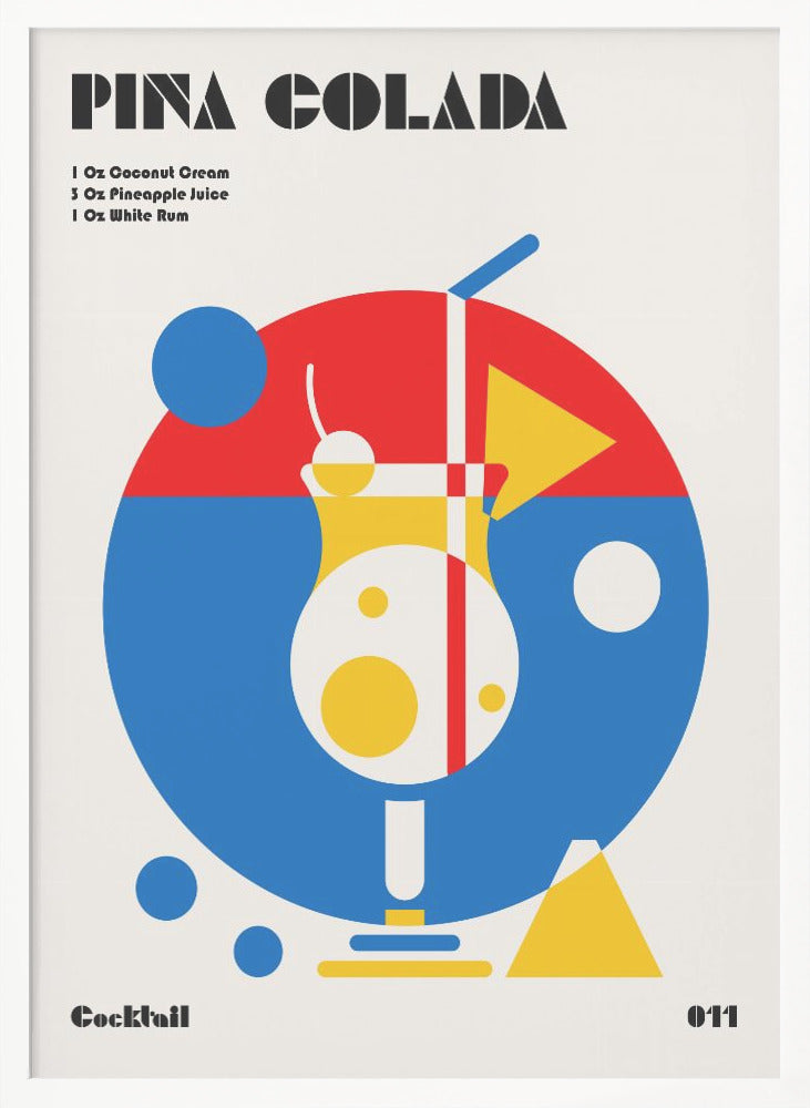 Pina Colada Bauhaus Cocktail - Poster / Art Print