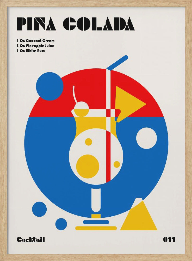 Pina Colada Bauhaus Cocktail - Poster / Art Print