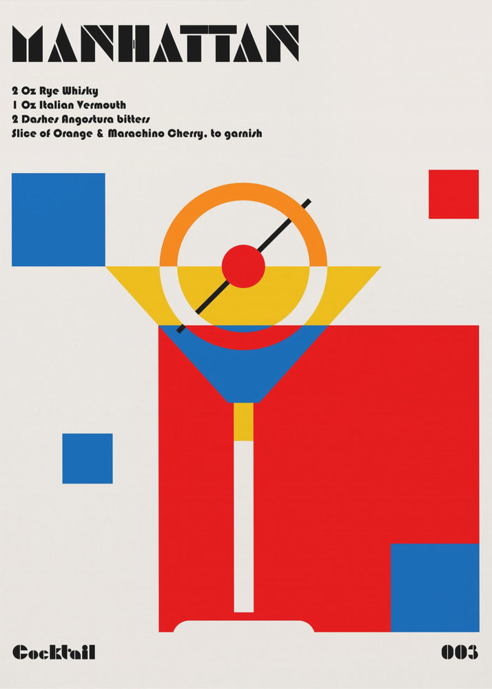 Manhattan Bauhaus Cocktail - Poster / Art Print