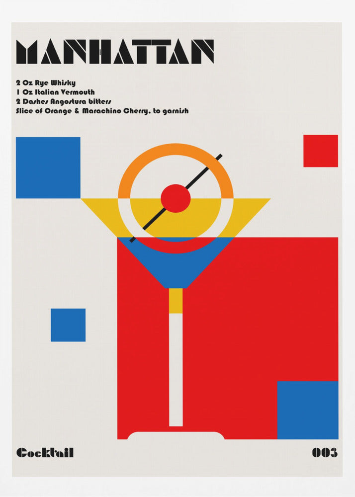 Manhattan Bauhaus Cocktail - Poster / Art Print