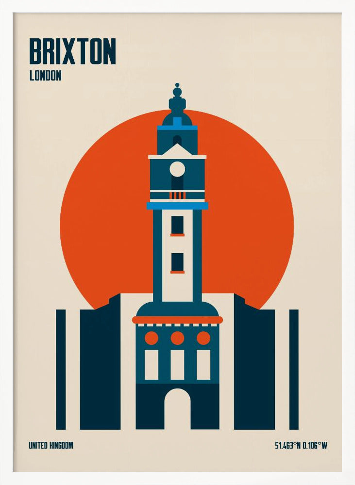 Brixton Tower Retro Travel Print - Poster / Art Print